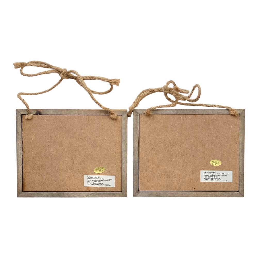 Rustic Wooden Merry Sign Ornament set of 2 (5”x4”) - Picture 2 of 3